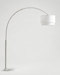 Mason Arc Floor Lamp | Double Cylinder Shade Arc Lamp with Marble Base – Brightech
