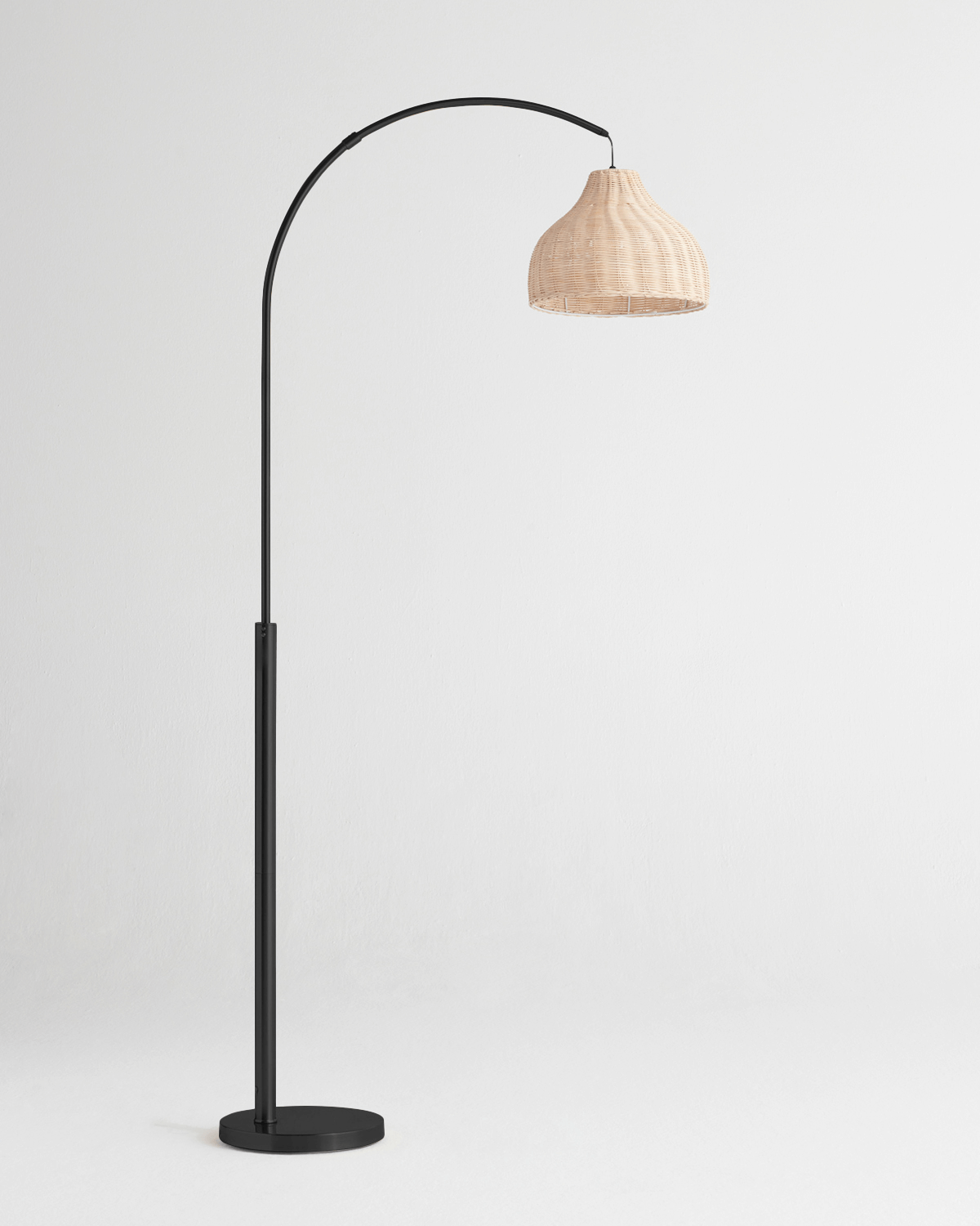 Lark Arc Floor Lamp | Wicker Shade Arc Floor Lamp – Brightech