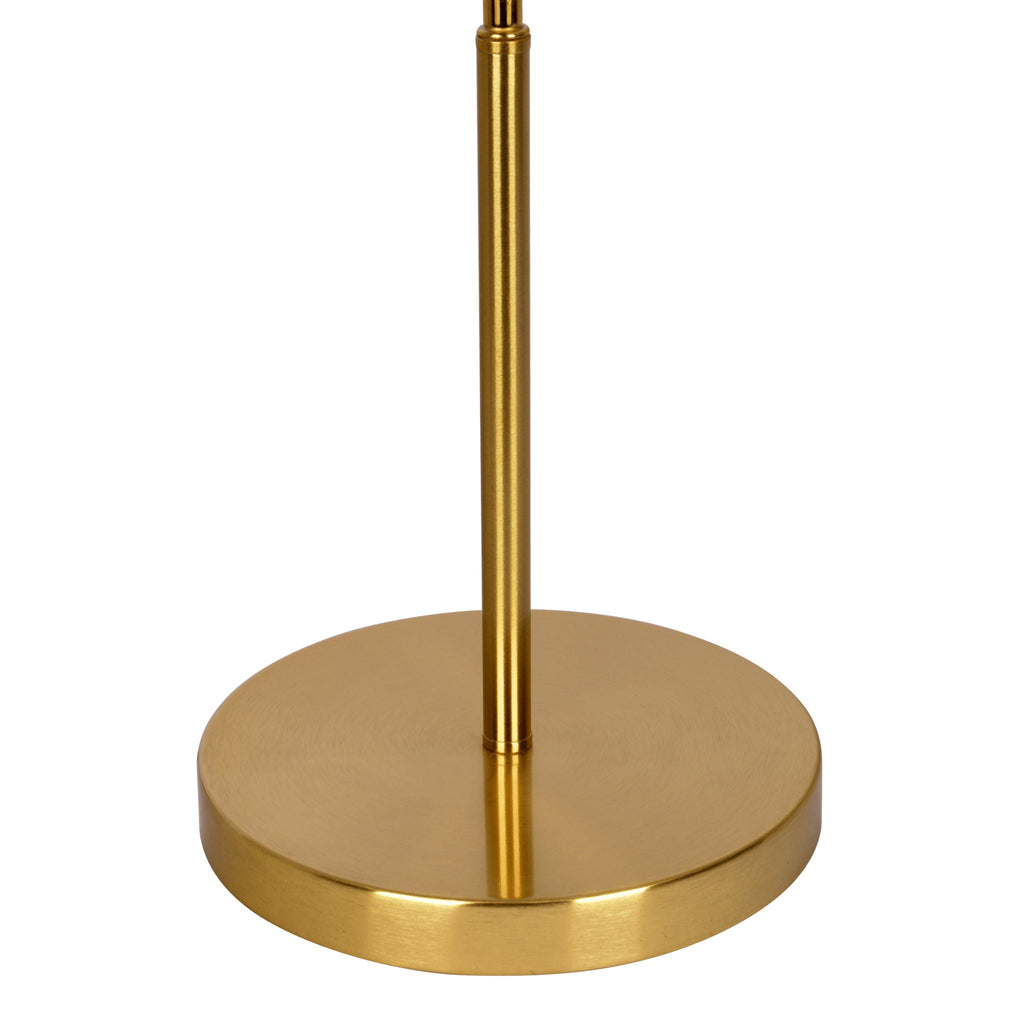 Ornate Ring Base Table Lamp | Brass Ring Base Curved Contemporary Table Lamp