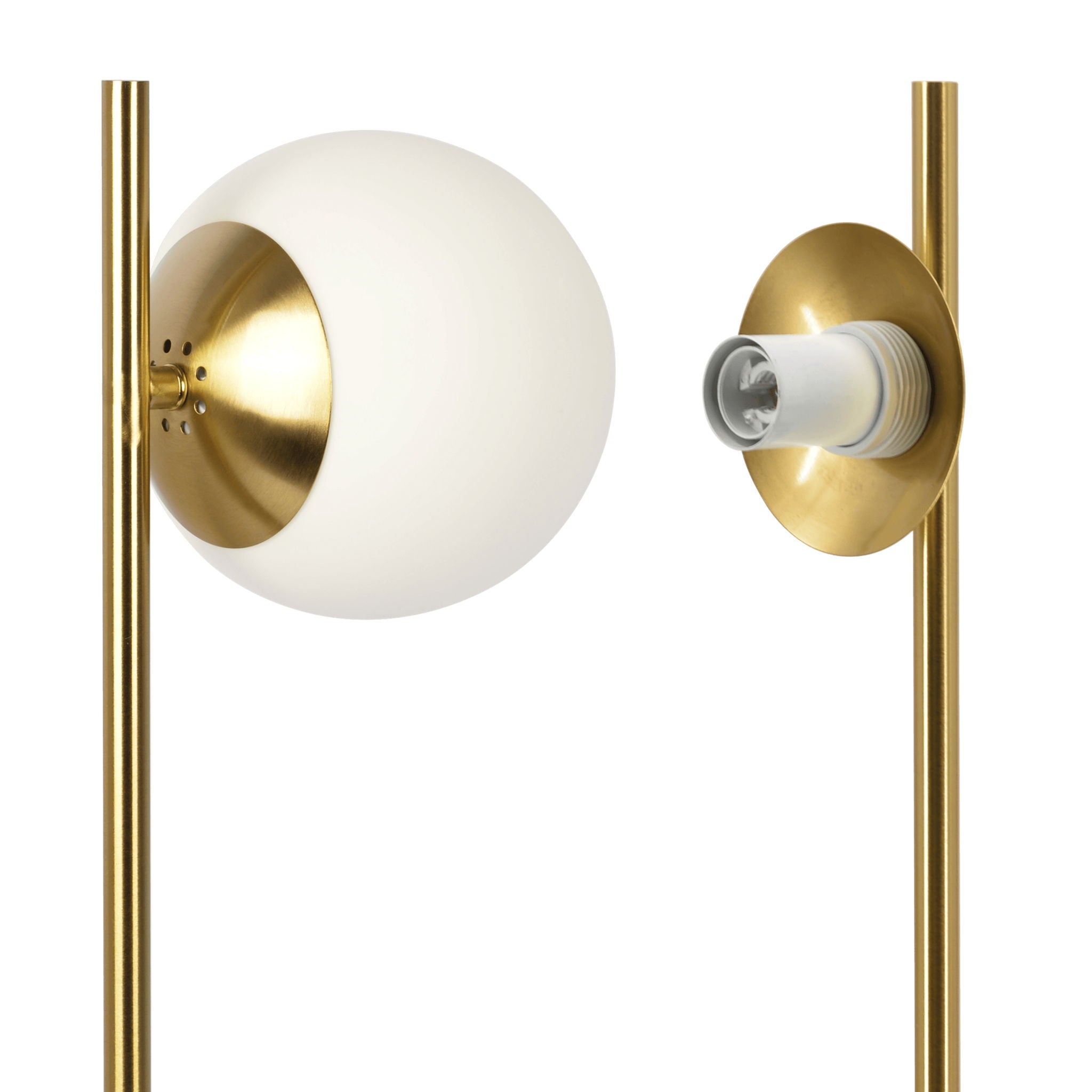 Ethereal Globe Desk Lamp | Compact Gold Base Globe Shade Table Lamp