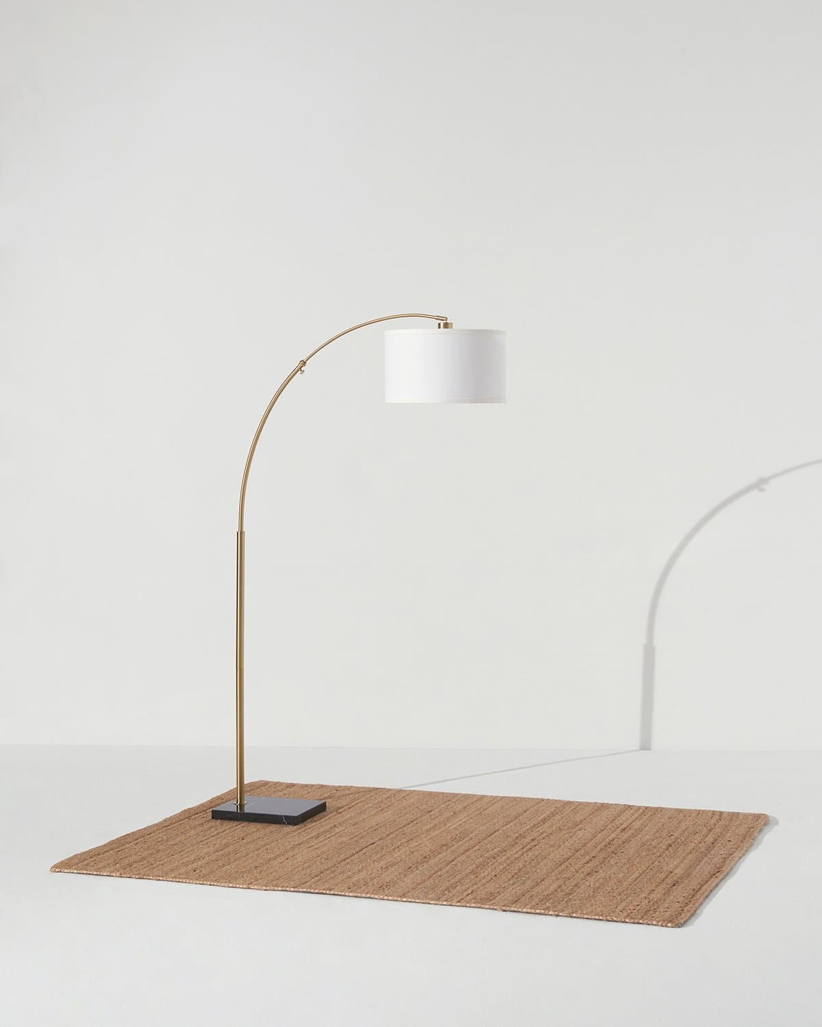 Logan Arc Floor Lamp | Marble Base Arc Lamp with Globe Shade