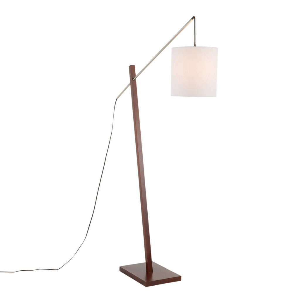 Arturo Wood & Rattan Floor Lamp | Natural Wood Base Floor Lamp