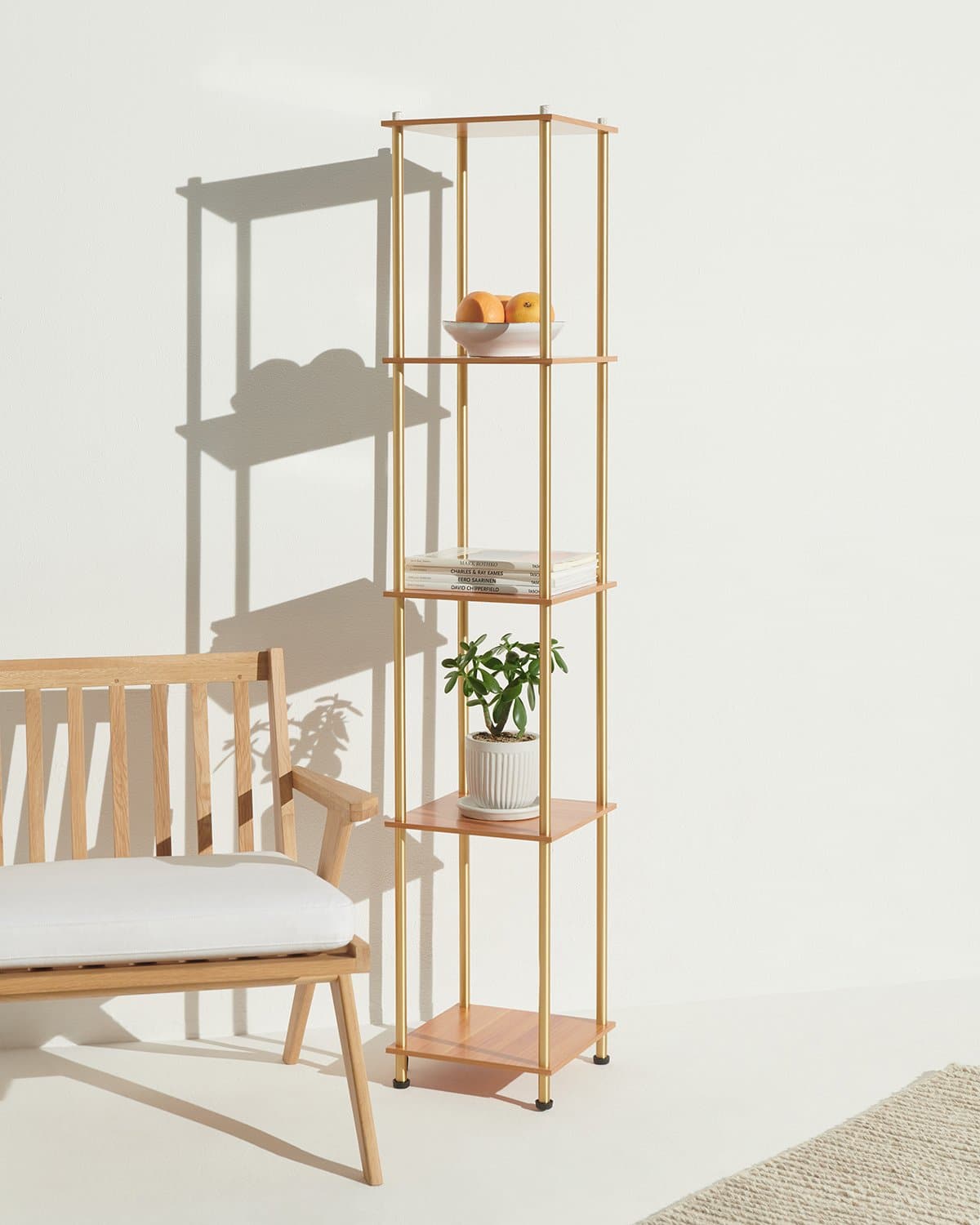 Aria Shelf Floor Lamp | Floor Lamp with Shelves – Brightech