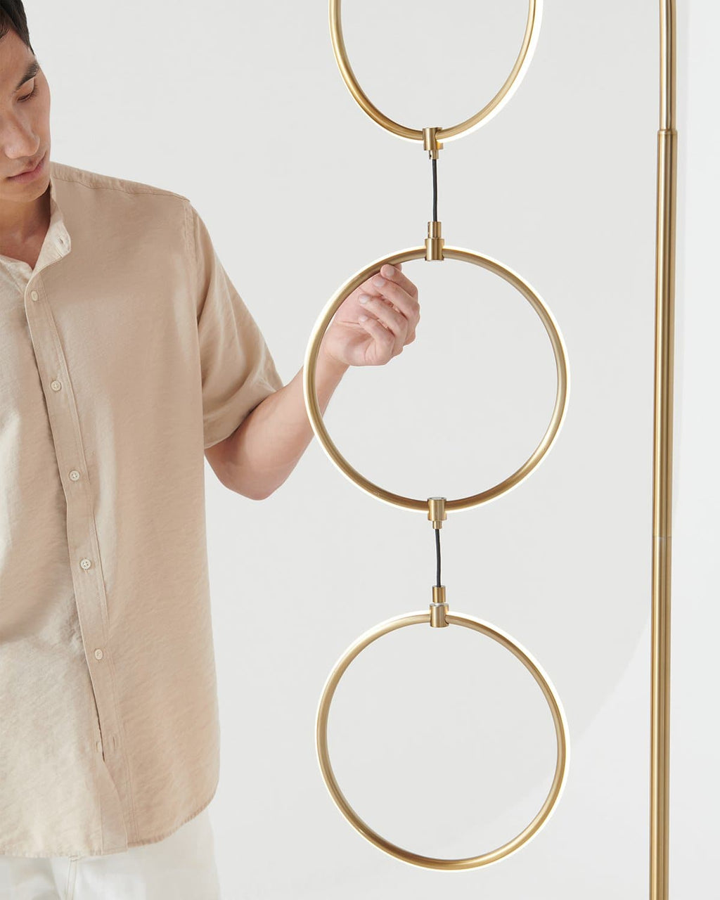 Nova Arc Floor Lamp | Modern Arc Lamp with Ring Detail