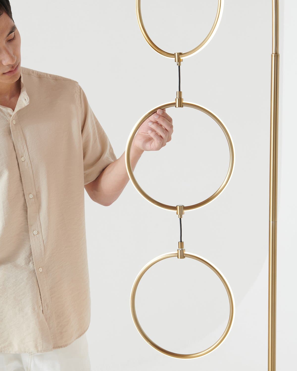 Nova Arc Floor Lamp | Modern Arc Lamp with Ring Detail