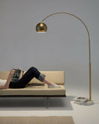 Olivia Arc Floor Lamp With Real Marble Base