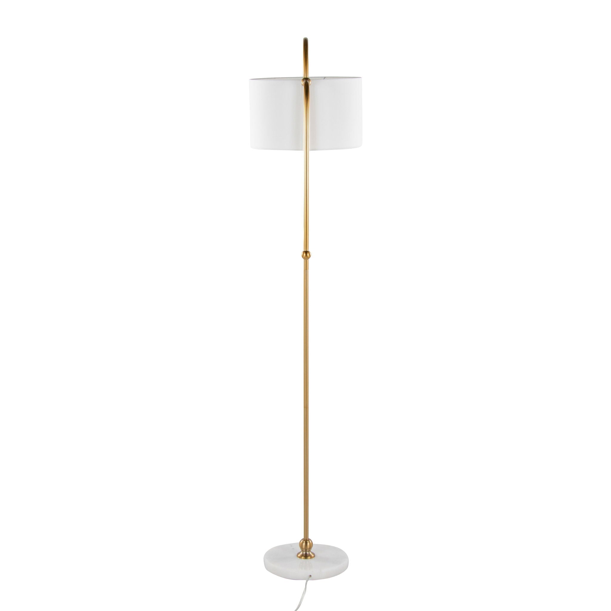 Leslie Art Deco Floor Lamp | Curved Metal Glam Floor Lamp