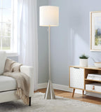 64" Contemporary Metal Floor Lamp in Brushed Nickel