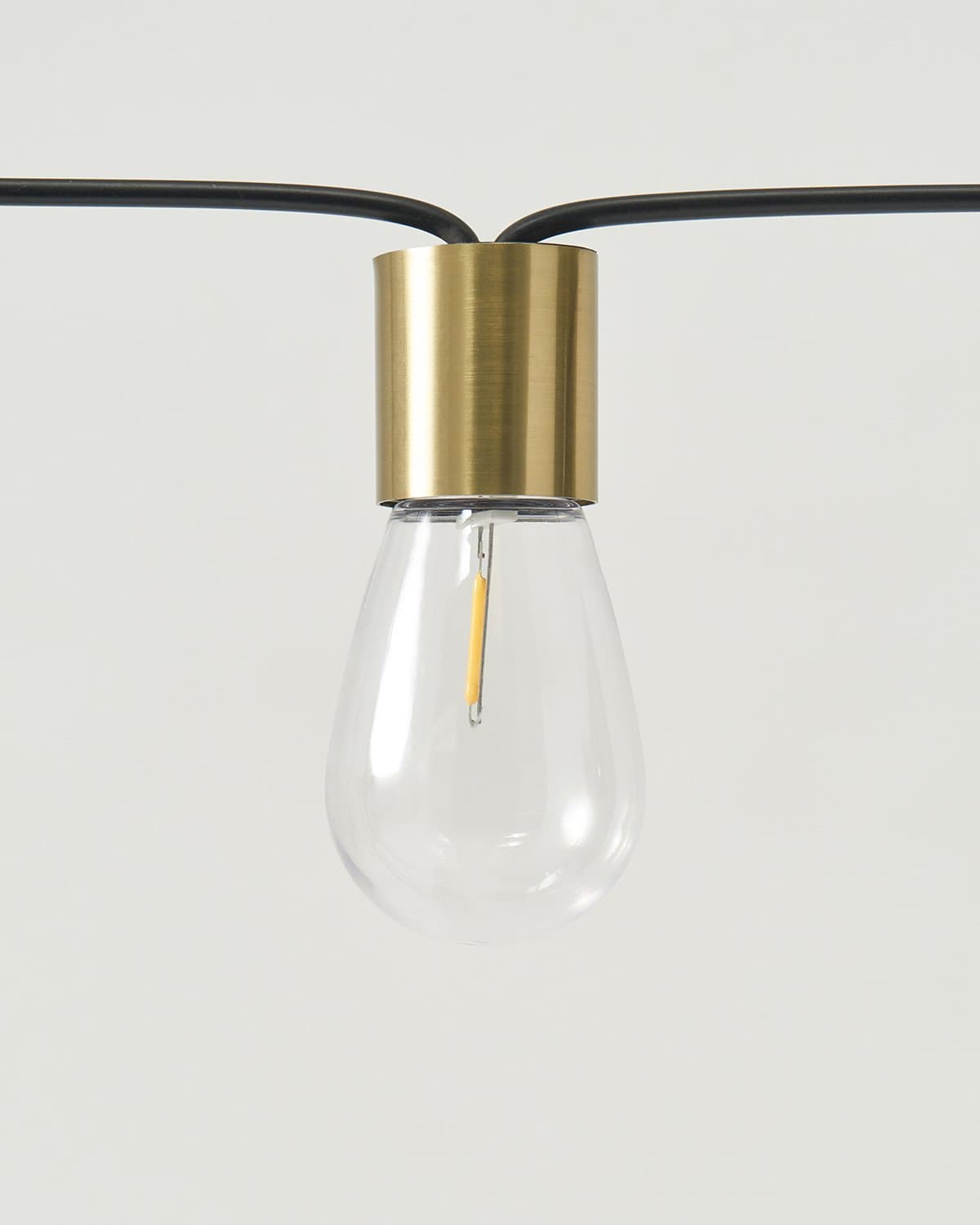 Glow Solar String Lights | Elegant Brass Detail Auto-On LED