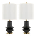 Lloyd Matte Table Lamp Set | Polyresin & Brass Accent Table Lamp Set of 2