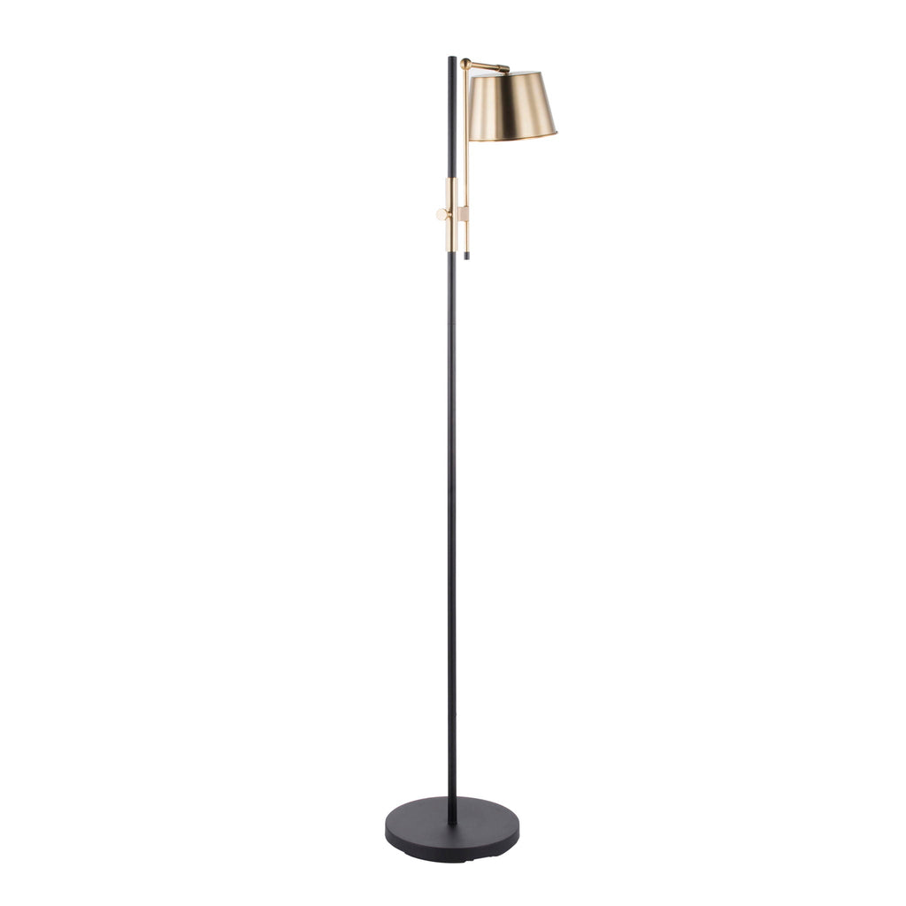 Metric Industrial Floor Lamp | Metal & Antique Brass Industrial Floor Lamp
