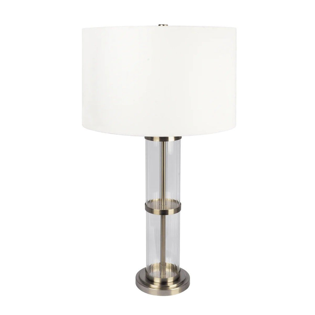 Echo Clear Glass Table Lamp | Clear Glass & Brushed Nickel Contemporary Table Lamp