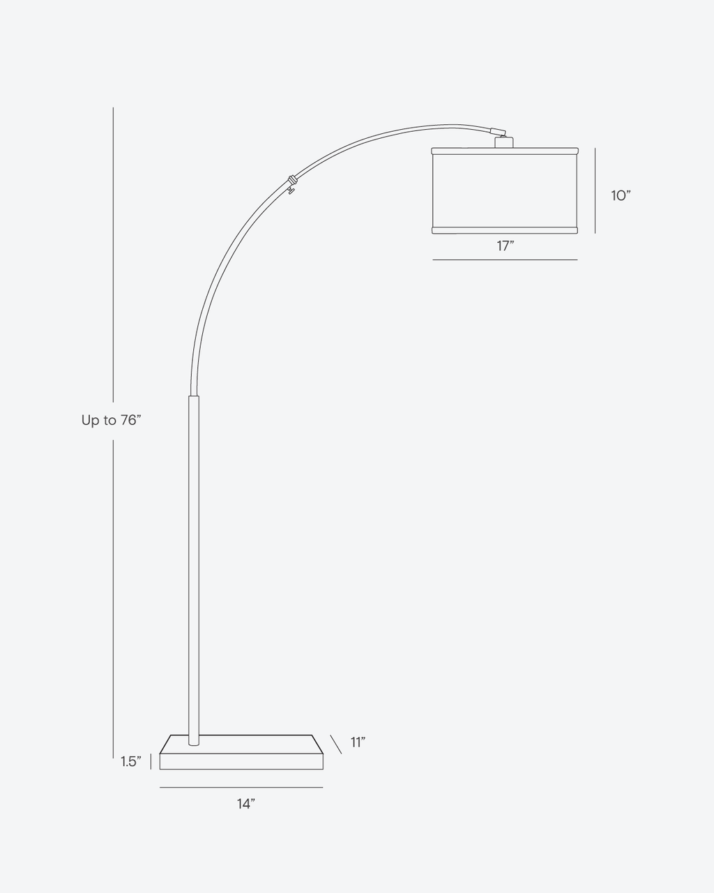 Logan Arc Floor Lamp | Marble Base Arc Lamp with Globe Shade