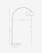Olivia Arc Floor Lamp With Real Marble Base