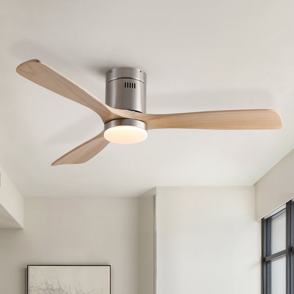 Low Profile LED Ceiling Fan | Flush Mount Ceiling Fan with Integrated Light