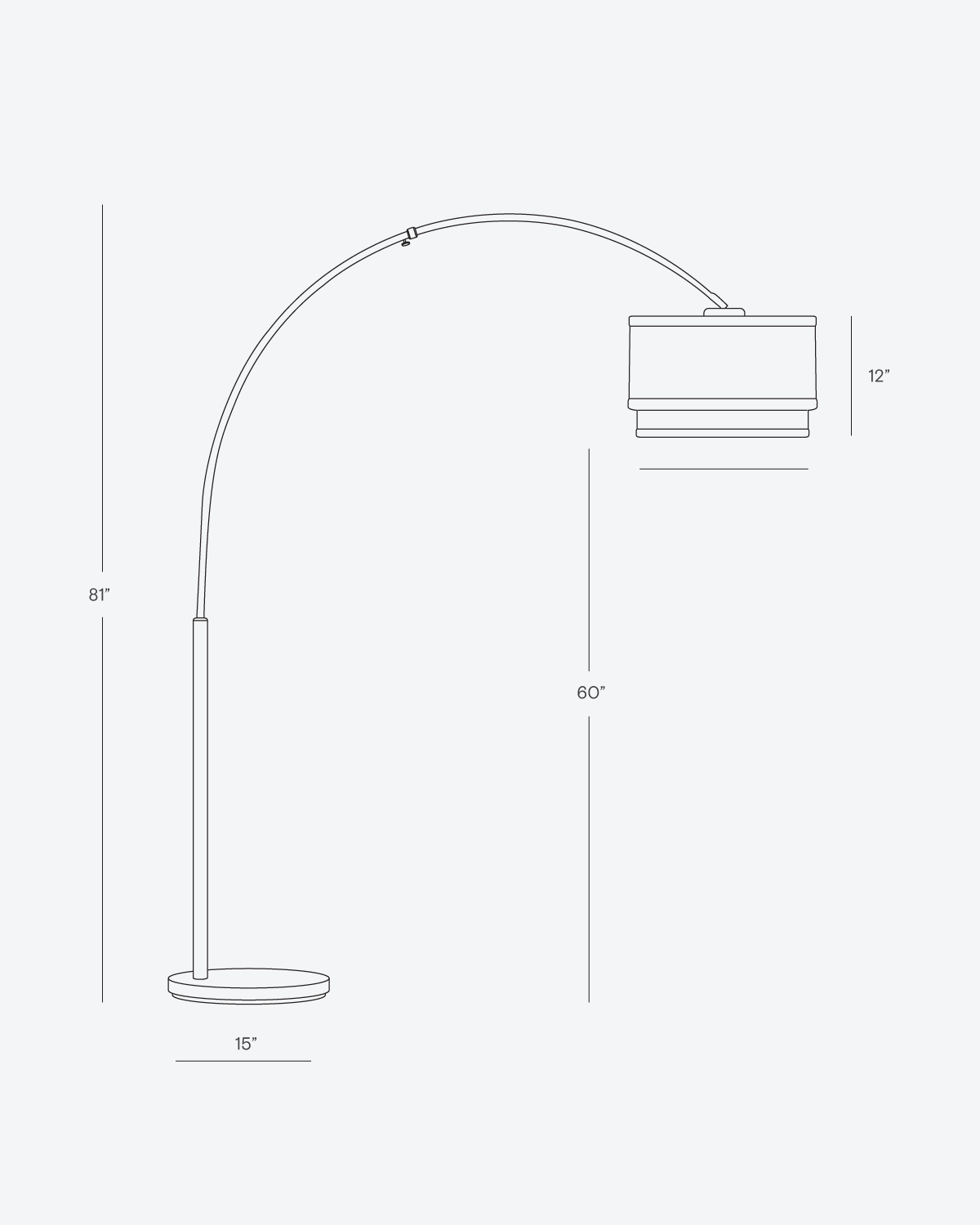 Mason Arc Floor Lamp | Double Cylinder Shade Arc Lamp with Marble Base – Brightech