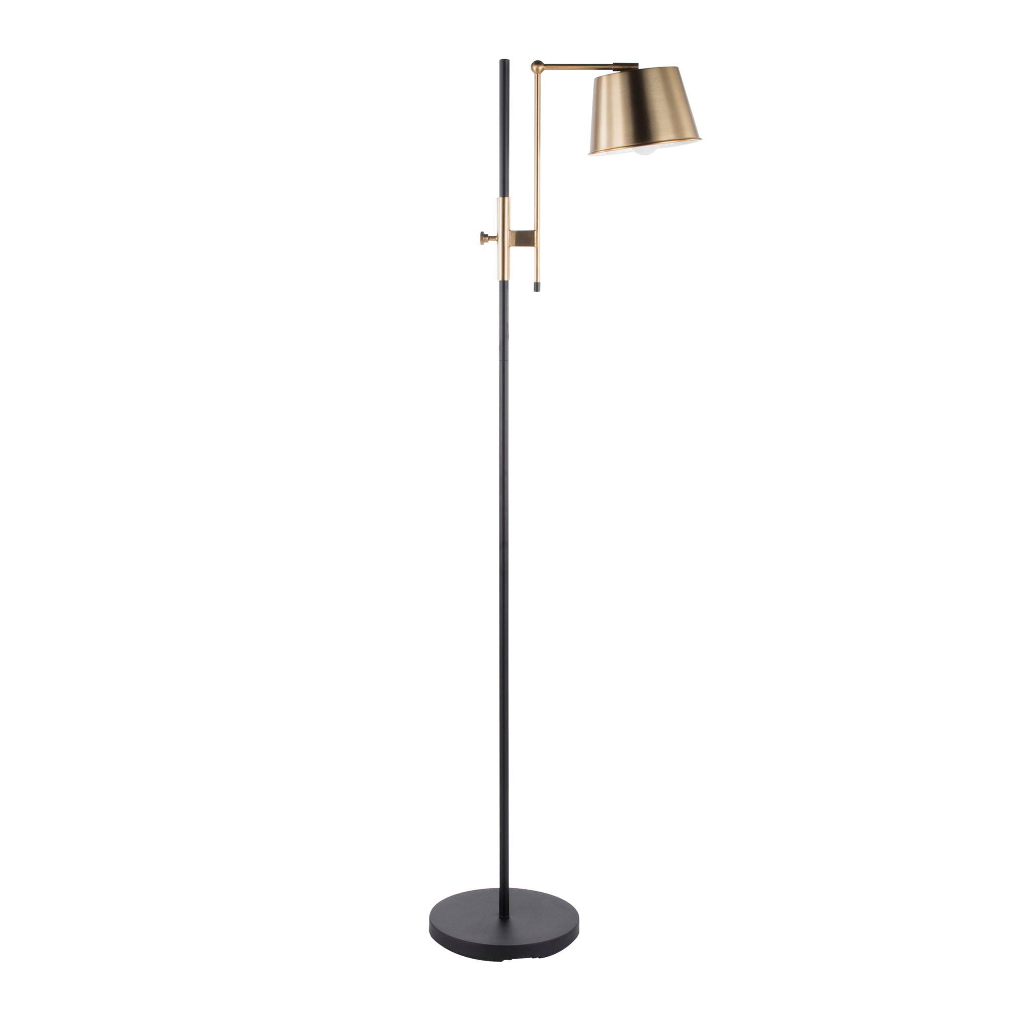Metric Industrial Floor Lamp | Metal & Antique Brass Industrial Floor Lamp