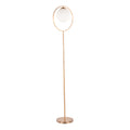 Moon Floor Lamp | Sleek Metal Contemporary Floor Lamp with Frosted Shade