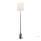 64" Contemporary Metal Floor Lamp in Brushed Nickel