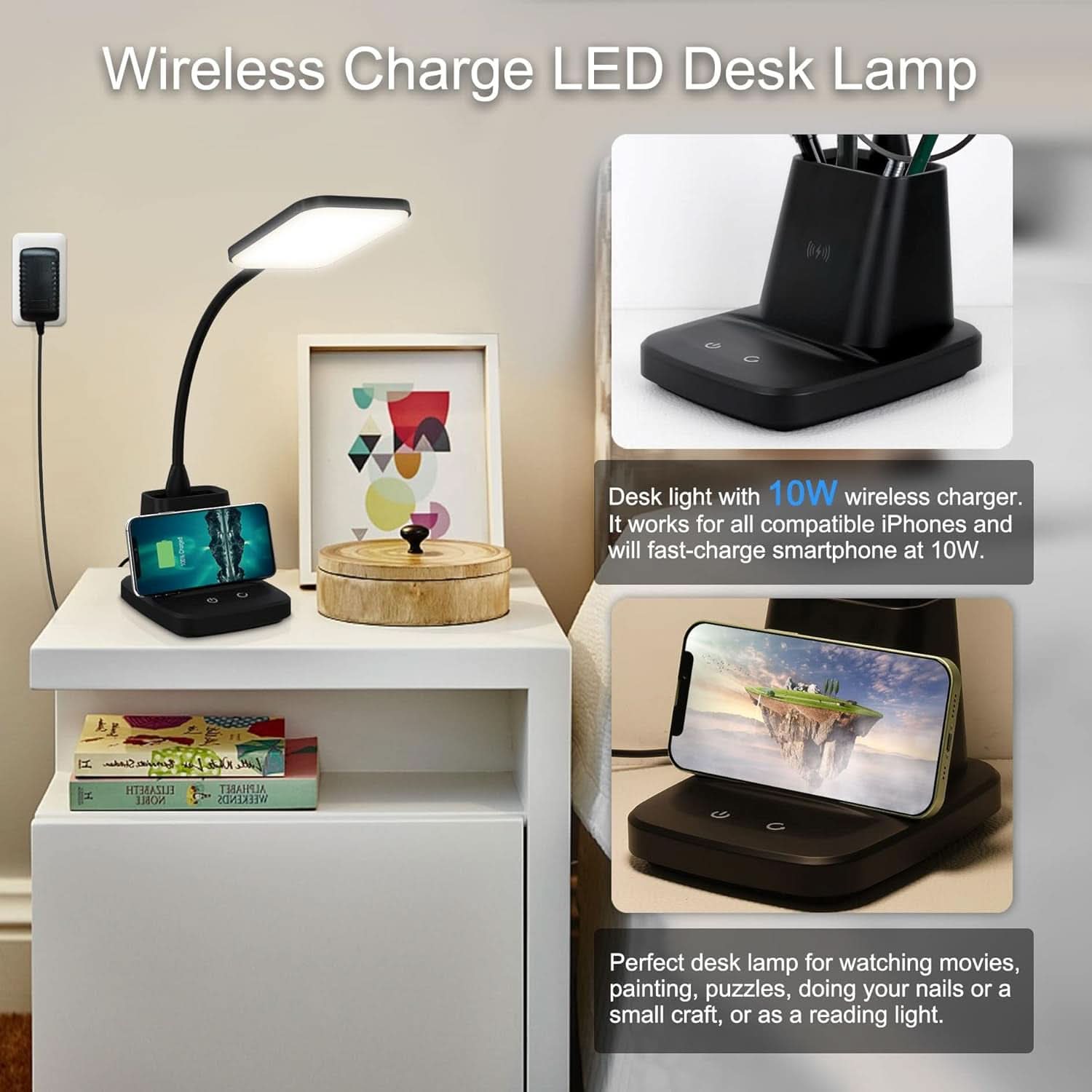 LED Desk Lamp With Wireless Charger