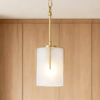 Gold Modern Pendant Light with Frosted Glass Shade