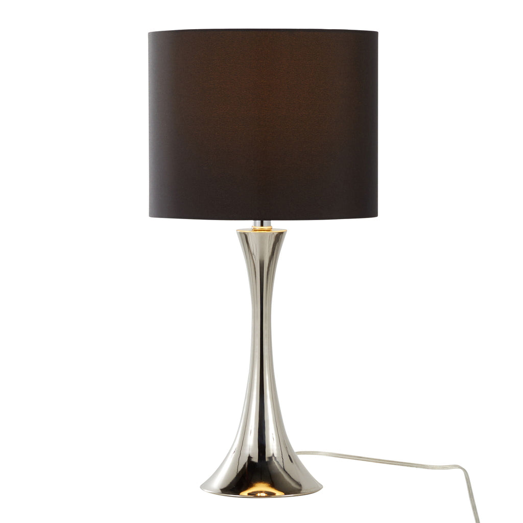 Lenuxe Modern Table Lamp Set | Round Base Hourglass Table Lamp Set of 2