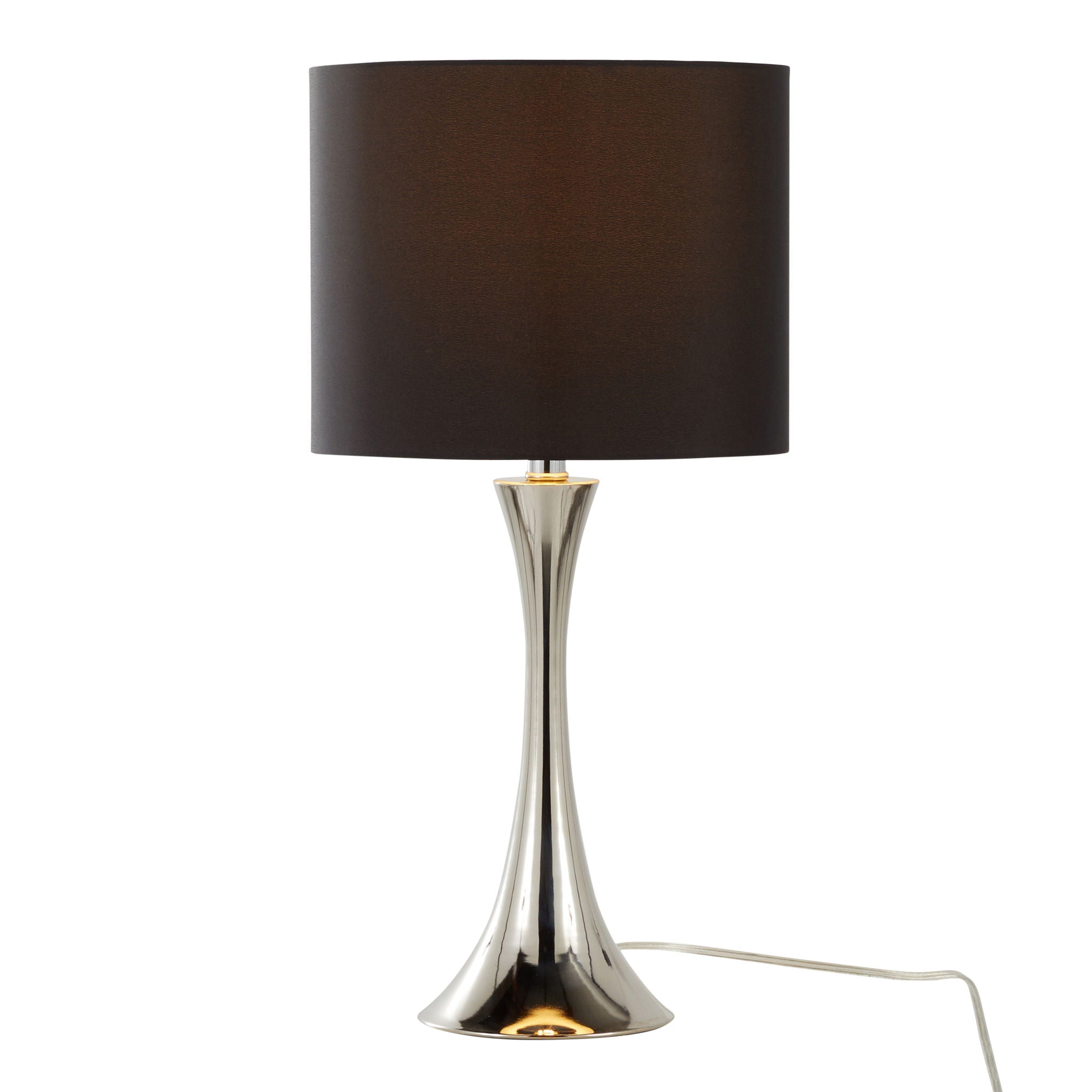 Lenuxe Modern Table Lamp Set | Round Base Hourglass Table Lamp Set of 2