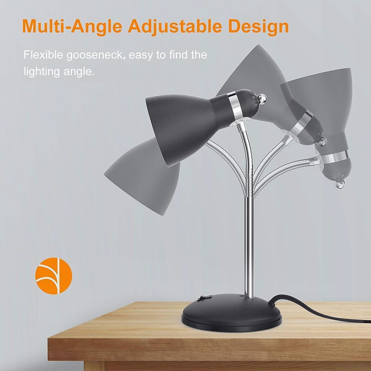 Matte Black Desk Lamp With Flexible Goose Neck