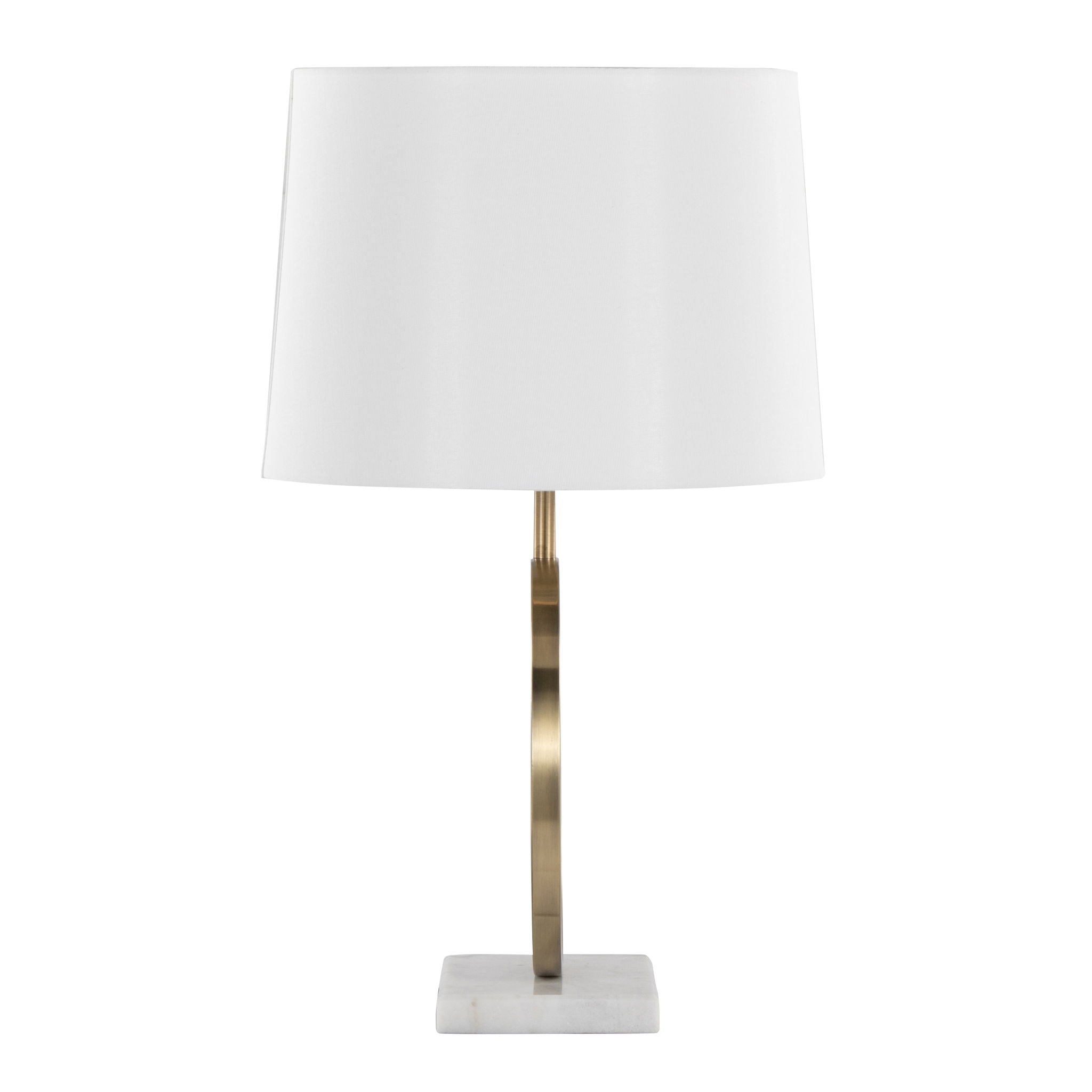 Moon Table Lamp | Marble Base & Gold Ring Contemporary Table Lamp