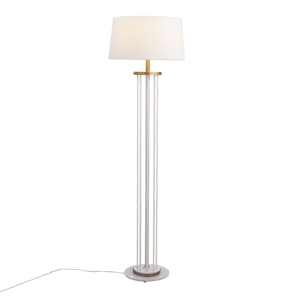 Rope Floor Lamp | White Rope & Gold Metal Contemporary Floor Lamp