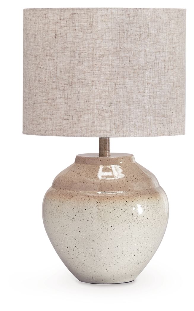 Waldish Metal Table Lamp | Earthy Cream Shapely Metal Contemporary Table Lamp
