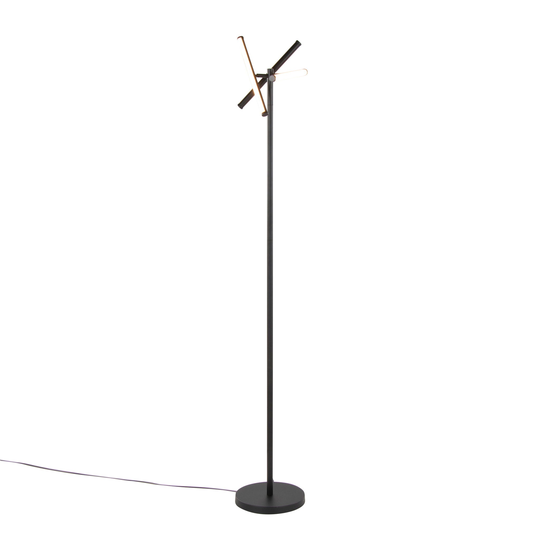 Icicle Swivel Floor Lamp | Adjustable Swivel Head Contemporary Floor Lamp