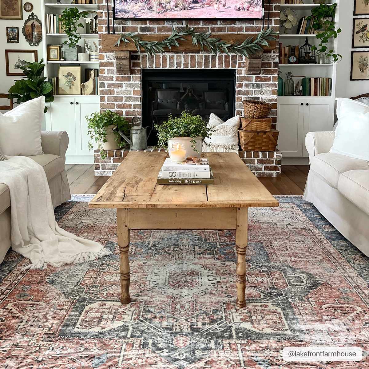 Rosman Distressed Washable Area Rug | Vintage Bohemian Rug – Boutique Rugs
