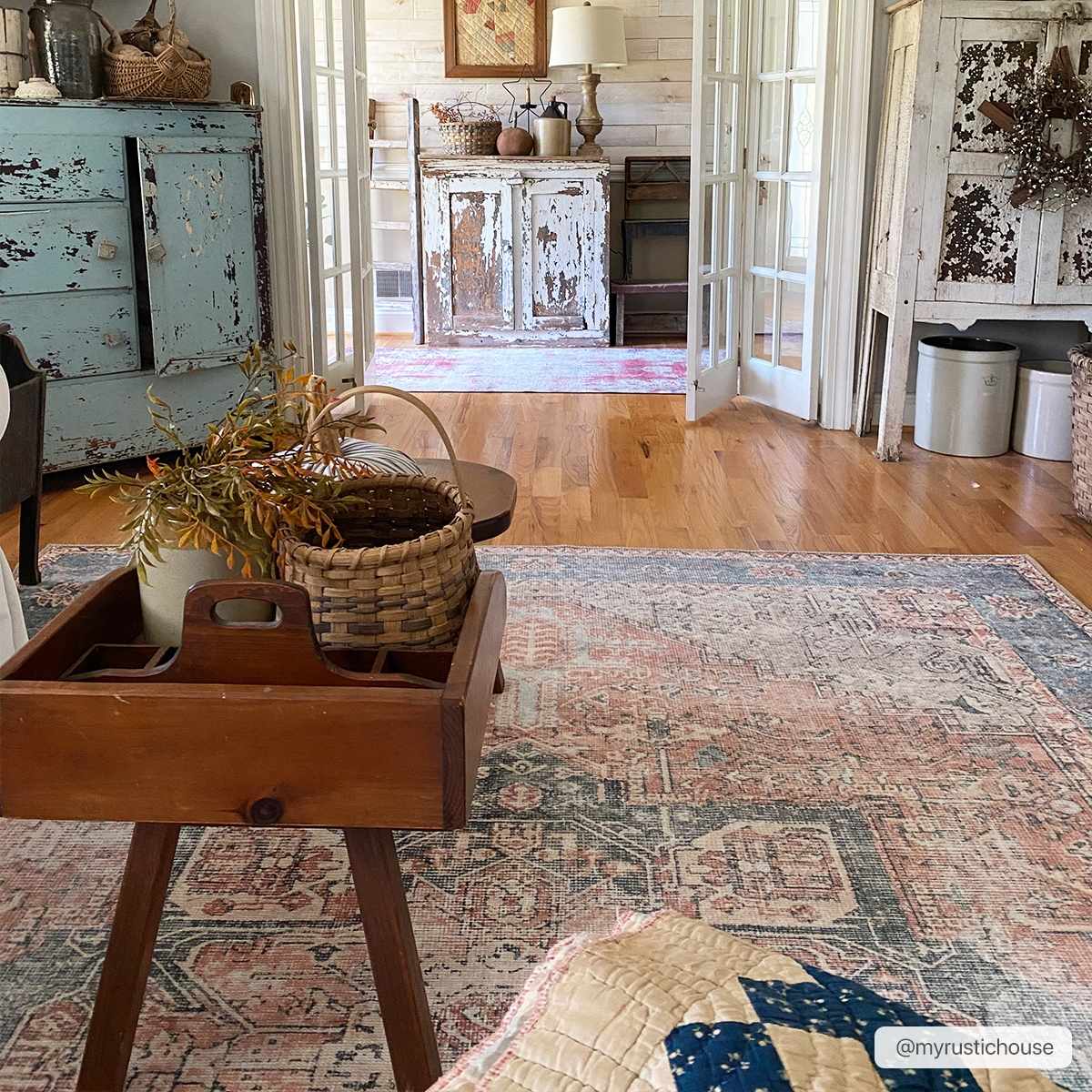 Rosman Distressed Washable Area Rug | Vintage Bohemian Rug – Boutique Rugs