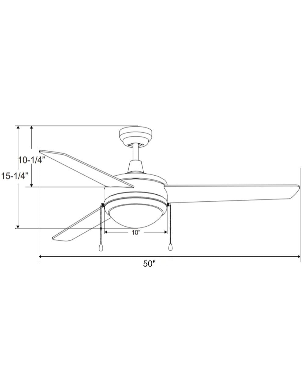 50" Contempo 3-Blade Ceiling Fan Light