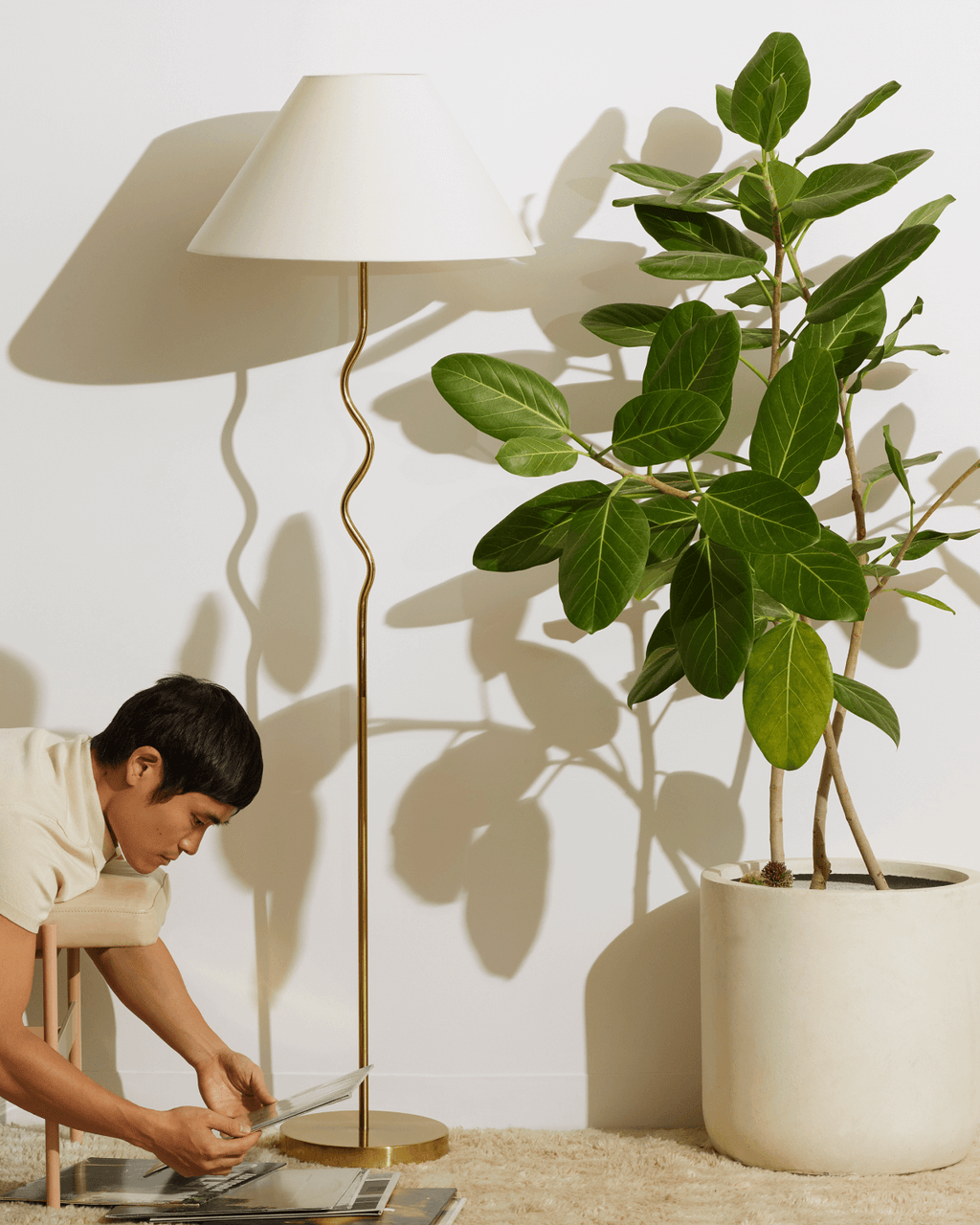 Squiggle Floor Lamp | Curvy Sculptural Floor Lamp – Brightech