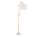 Leslie Art Deco Floor Lamp | Curved Metal Glam Floor Lamp