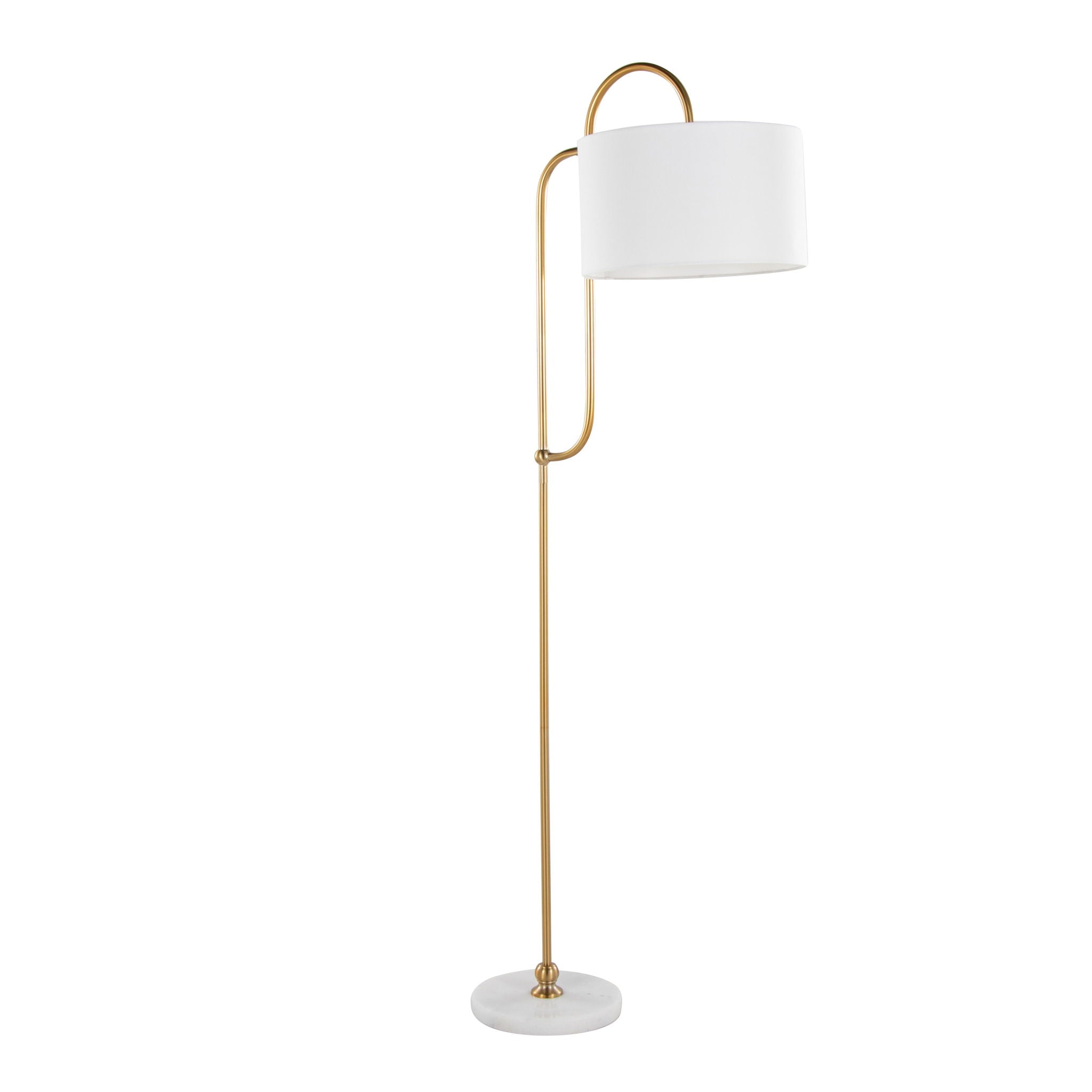 Leslie Art Deco Floor Lamp | Curved Metal Glam Floor Lamp
