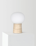 Neptune Table Lamp | Weathered Travertine Stone Base