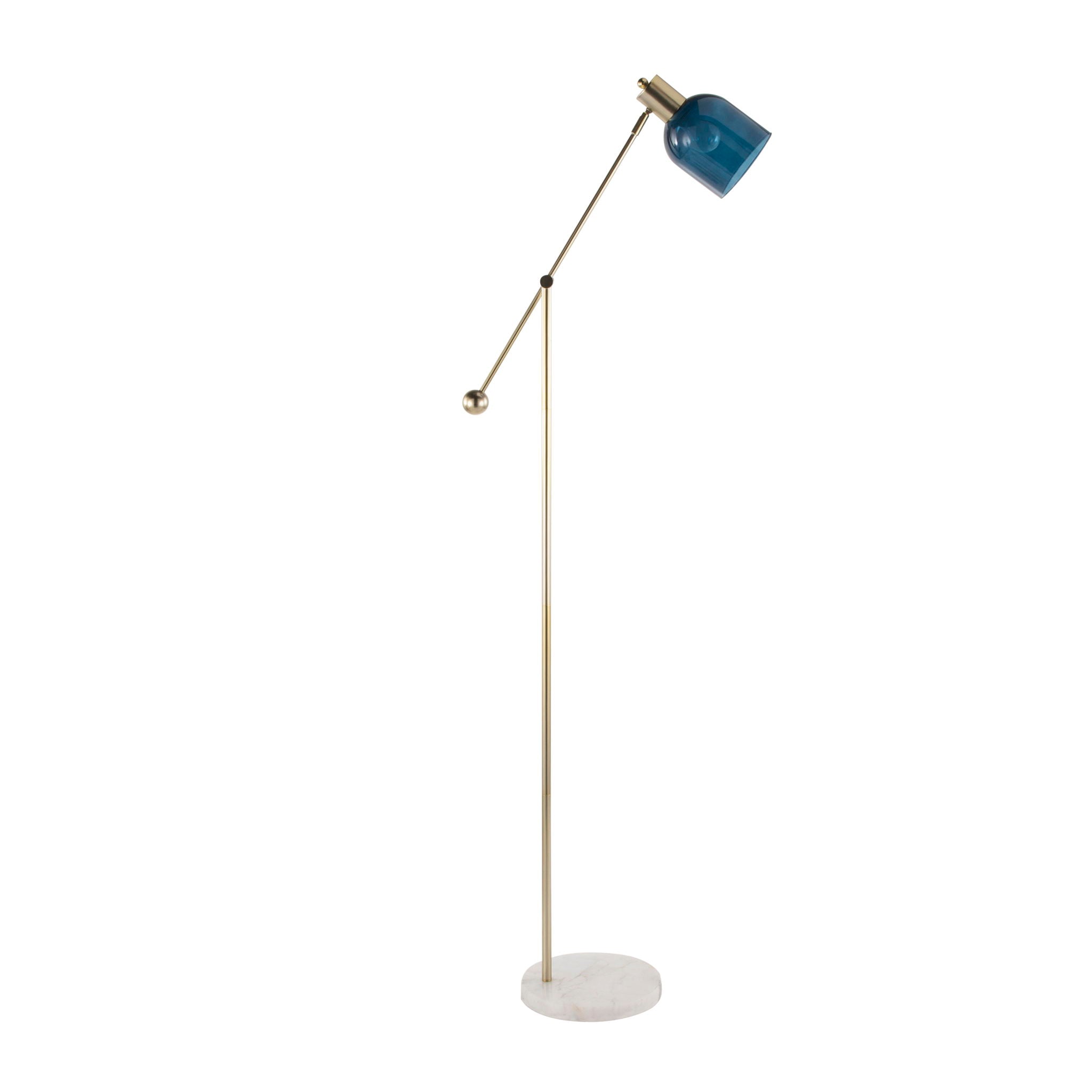 Marcel Floor Lamp | Marble Base & Glass Shade Contemporary Floor Lamp