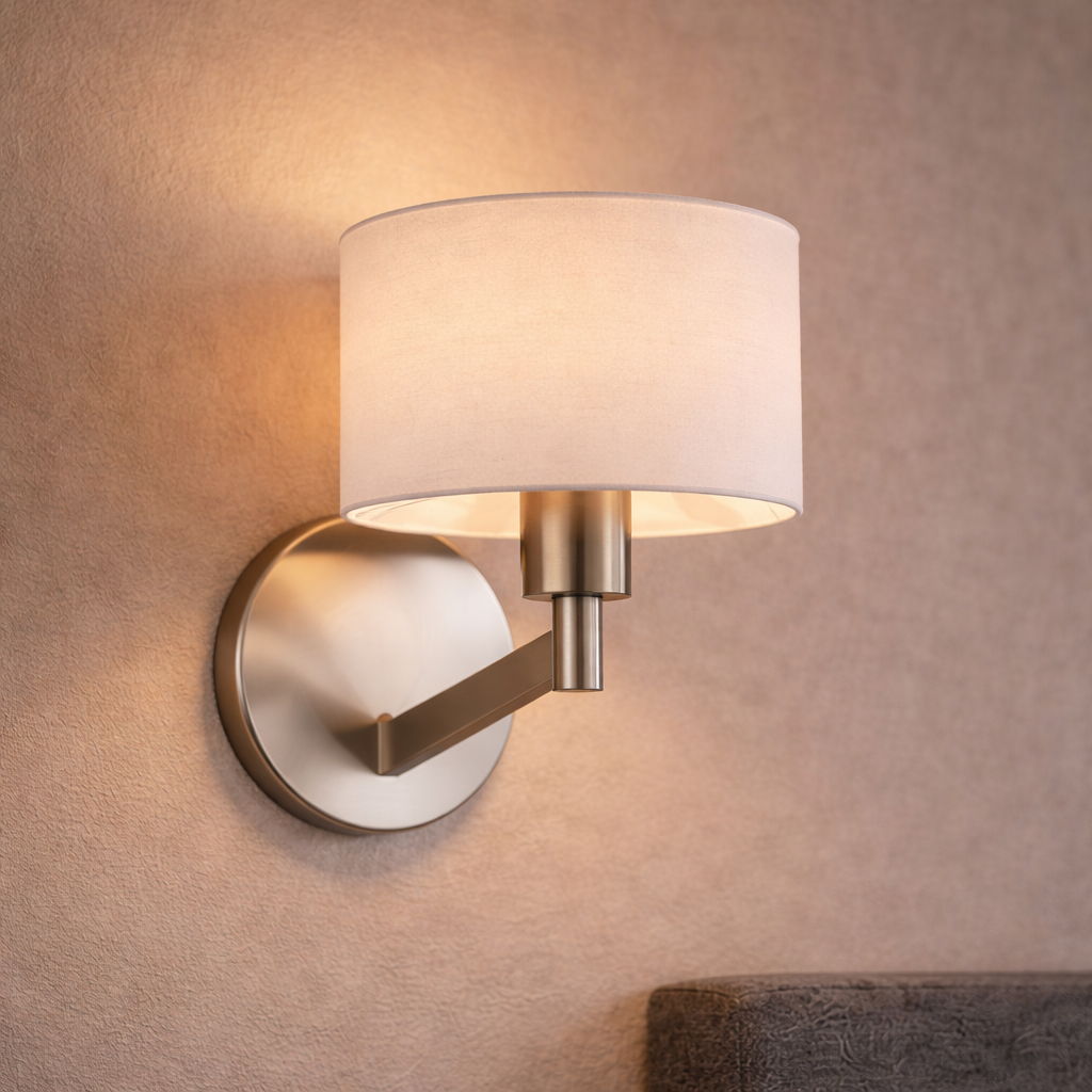 Nebula Wall Lamp | Brushed Nickel Contemporary Wall Lamp with Rotary Switch