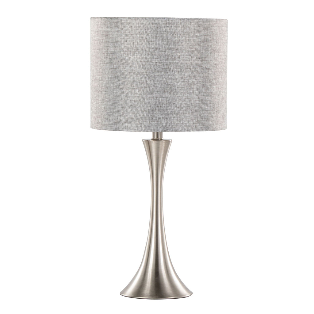 Lenuxe Modern Table Lamp Set | Round Base Hourglass Table Lamp Set of 2