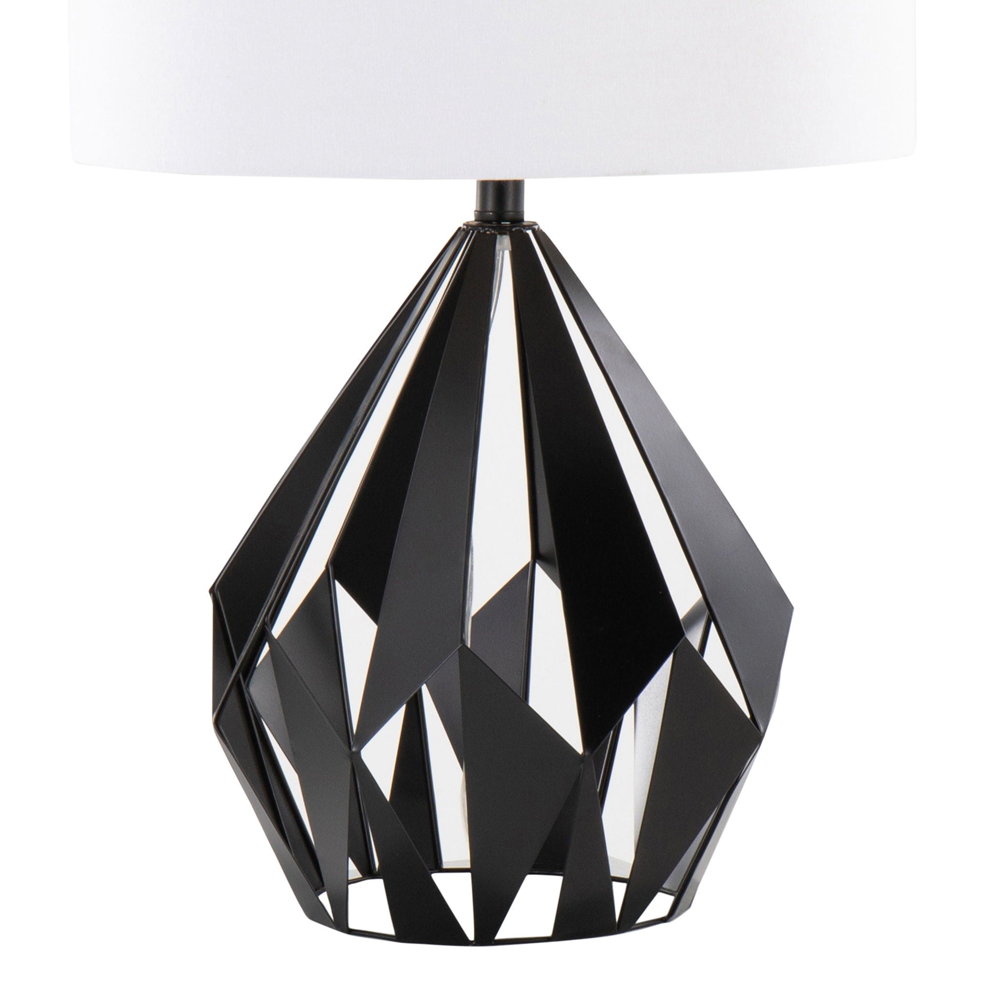 Geo Geometric Table Lamp Set | Matte Black Metal Table Lamp Set of 2