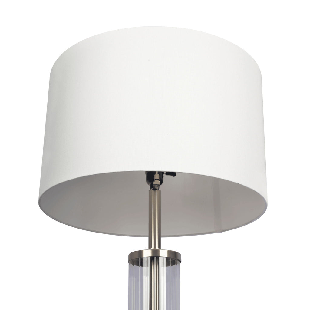 Nimbus Floor Lamp | Clear Glass Body Brushed Nickel 3-Way Floor Lamp