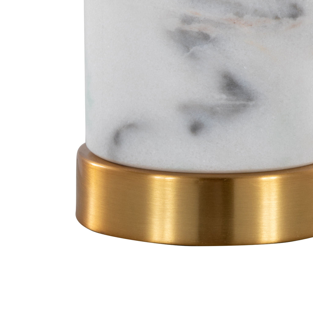 Marabella Marble Table Lamp Set | White Marble & Brass Table Lamp Set of 2