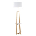 Cosmo Shelf Floor Lamp | Geometric Base Floor Lamp with Integrated Shelf