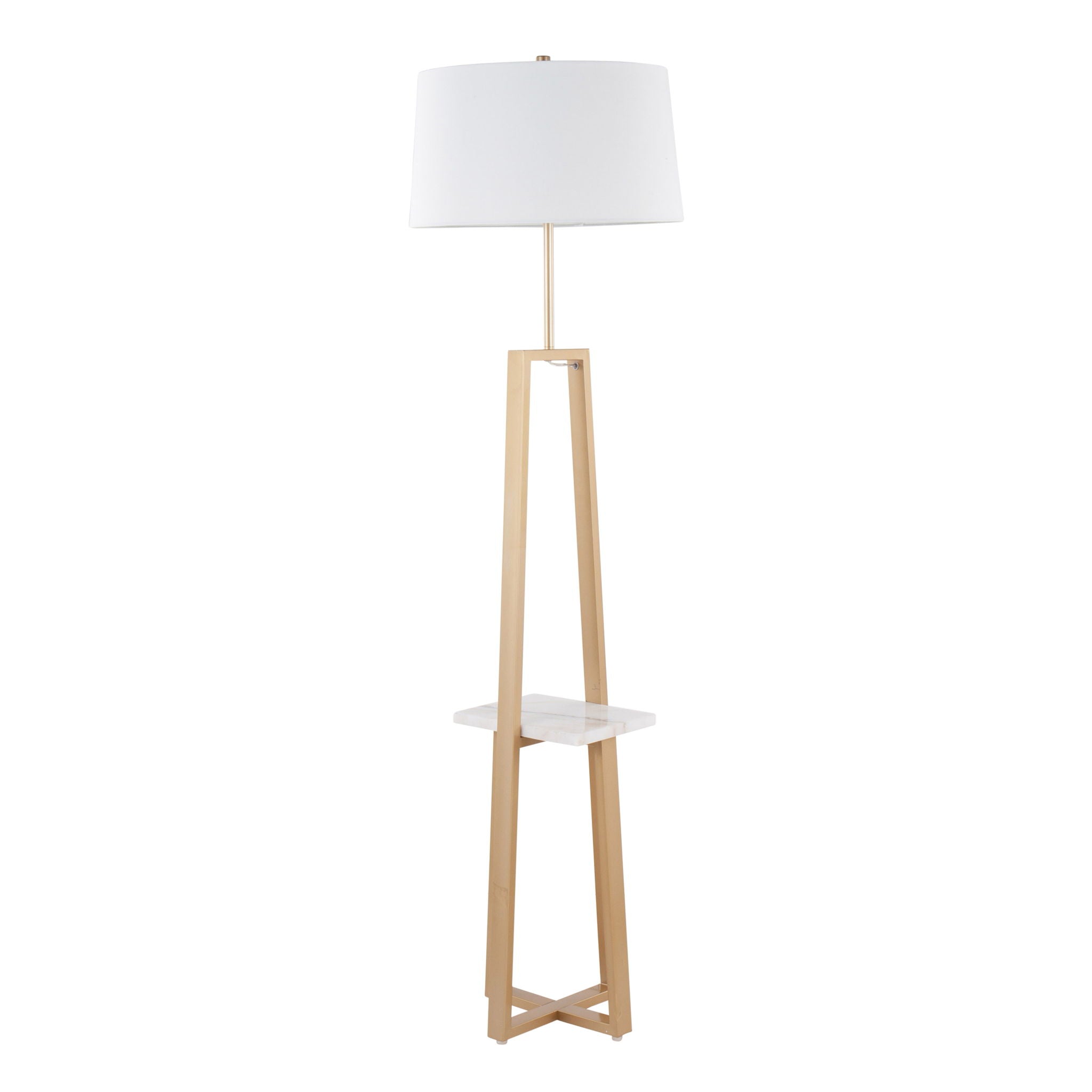 Cosmo Shelf Floor Lamp | Geometric Base Floor Lamp with Integrated Shelf
