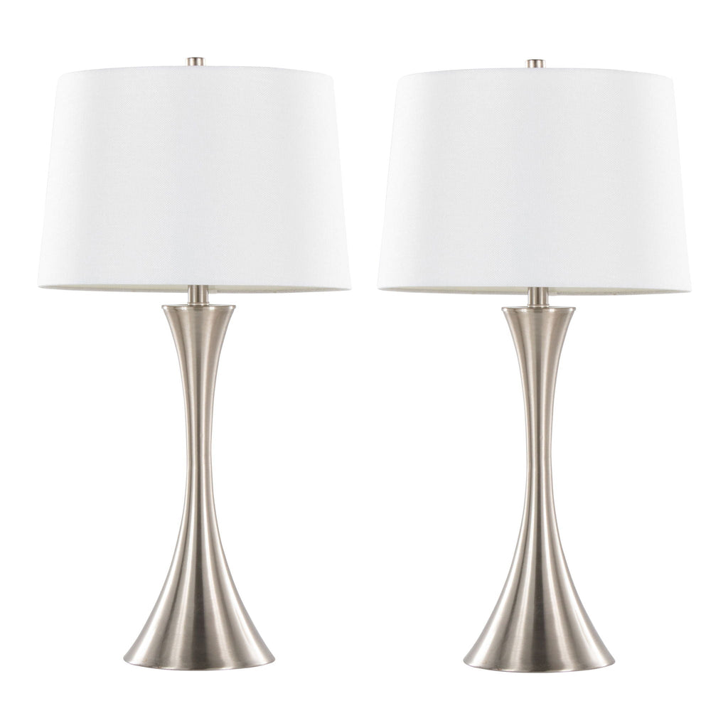 Lenuxe Elegant Table Lamp Set | Hourglass Table Lamp Set of 2