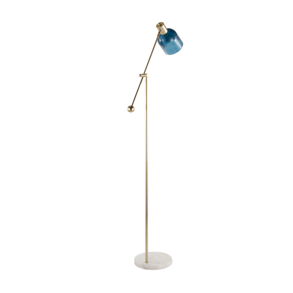 Marcel Floor Lamp | Marble Base & Glass Shade Contemporary Floor Lamp