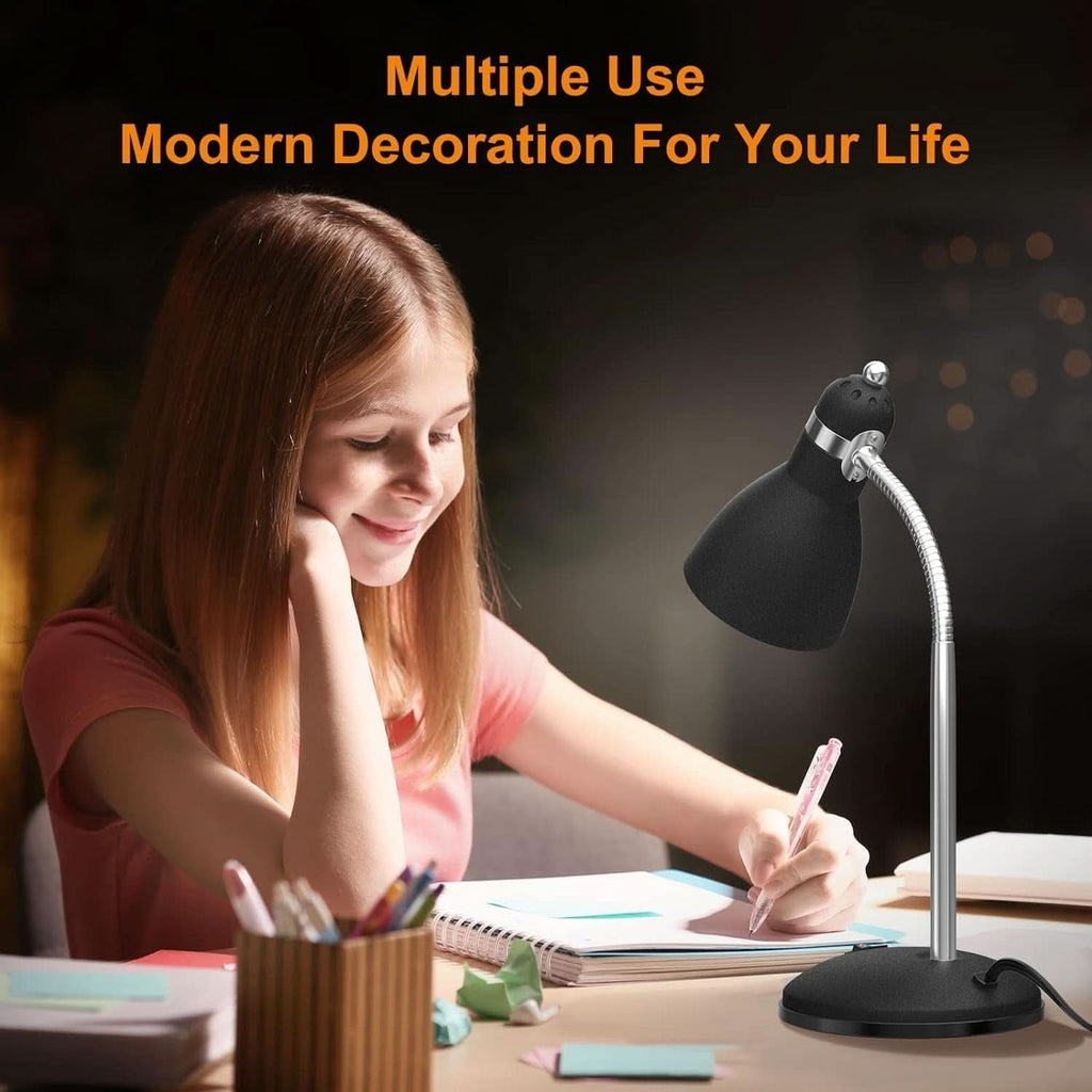 Matte Black Desk Lamp With Flexible Goose Neck